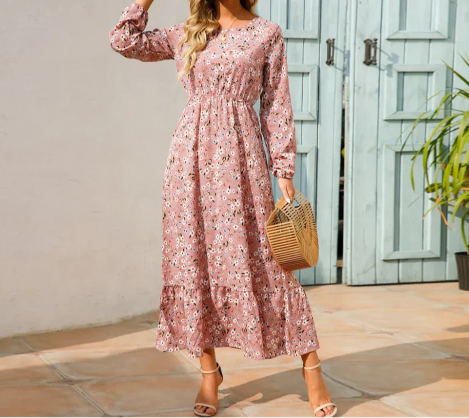 Rosette Women's Floral Long Sleeve Maxi Dress