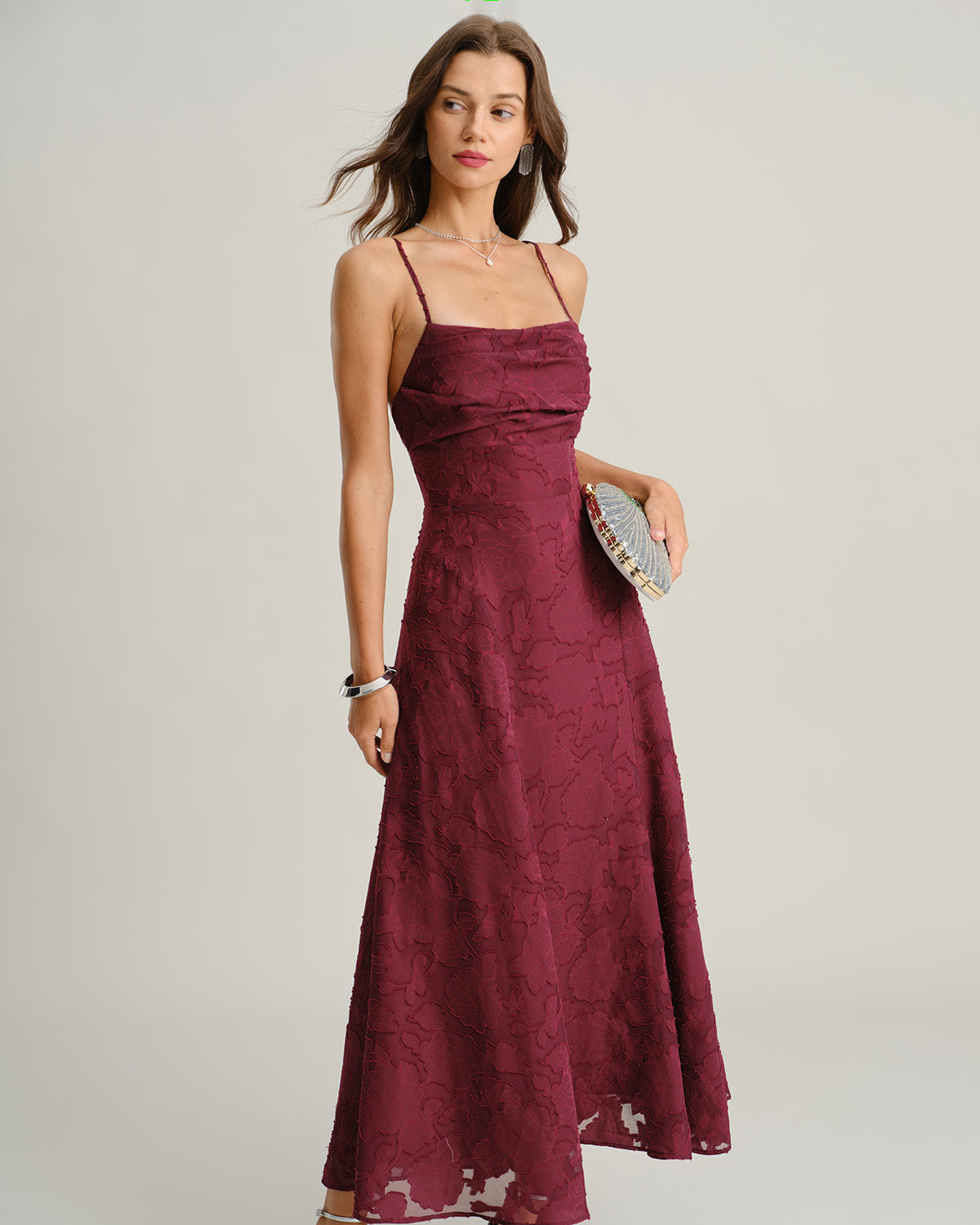 Ravenna Square-Neck A-Line Maxi Dress