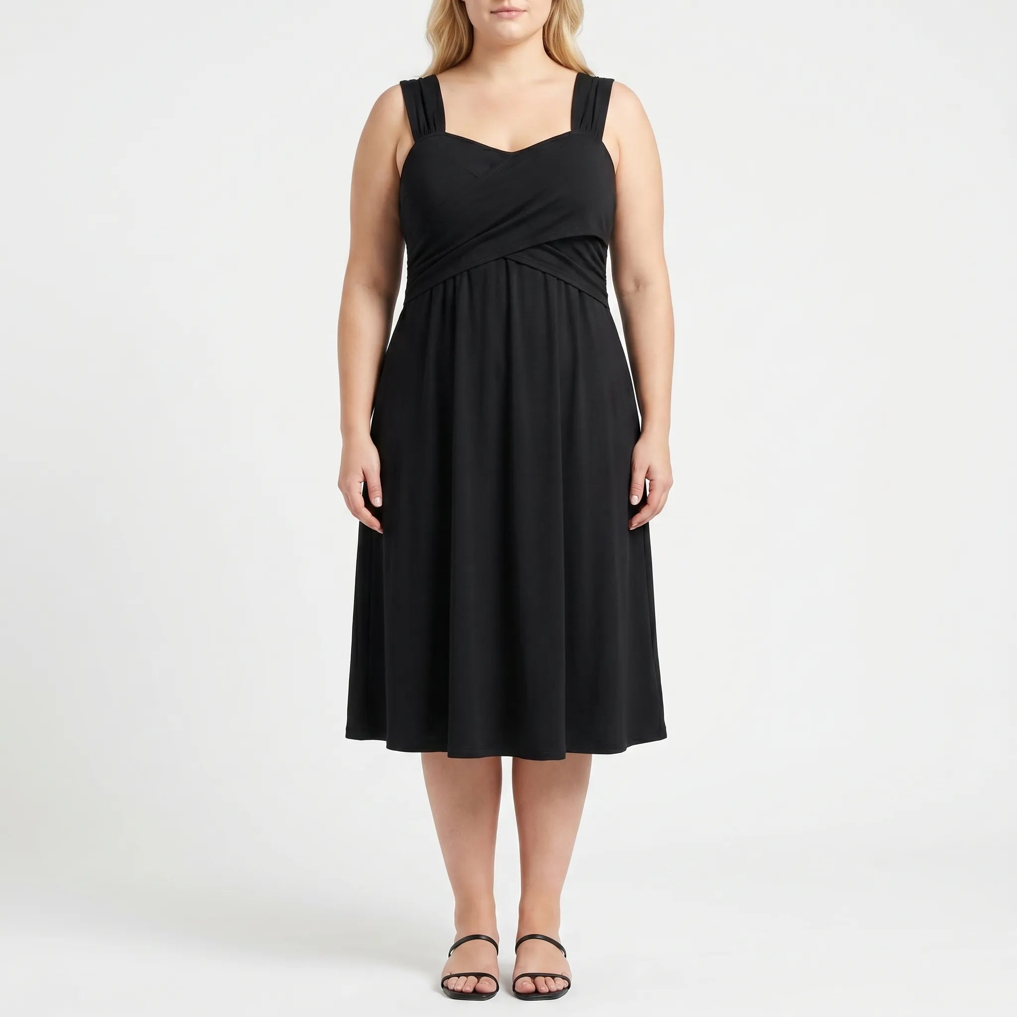Rivella Sweetheart Neckline Ruched Midi Dress