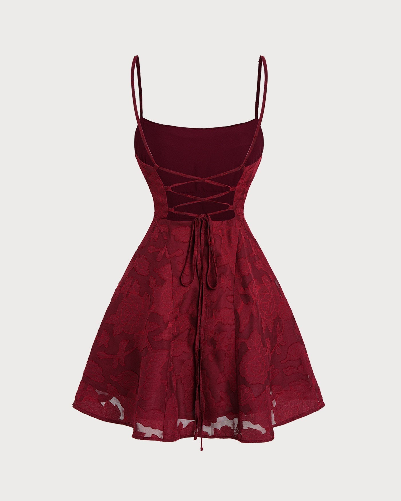 Veyra Textured Floral Square-Neck Mini Dress