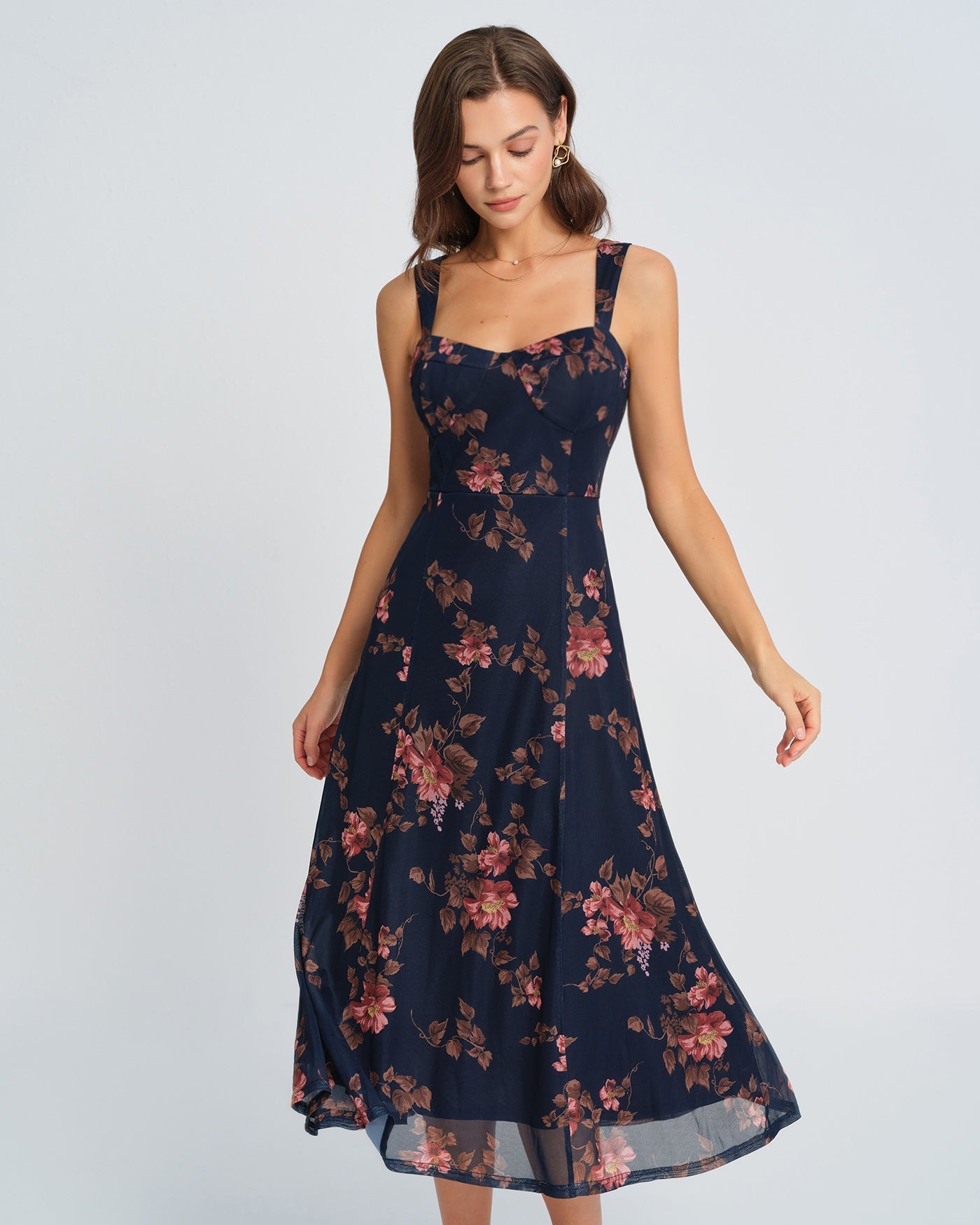 Rosetta Sleeveless Floral Midi Dress