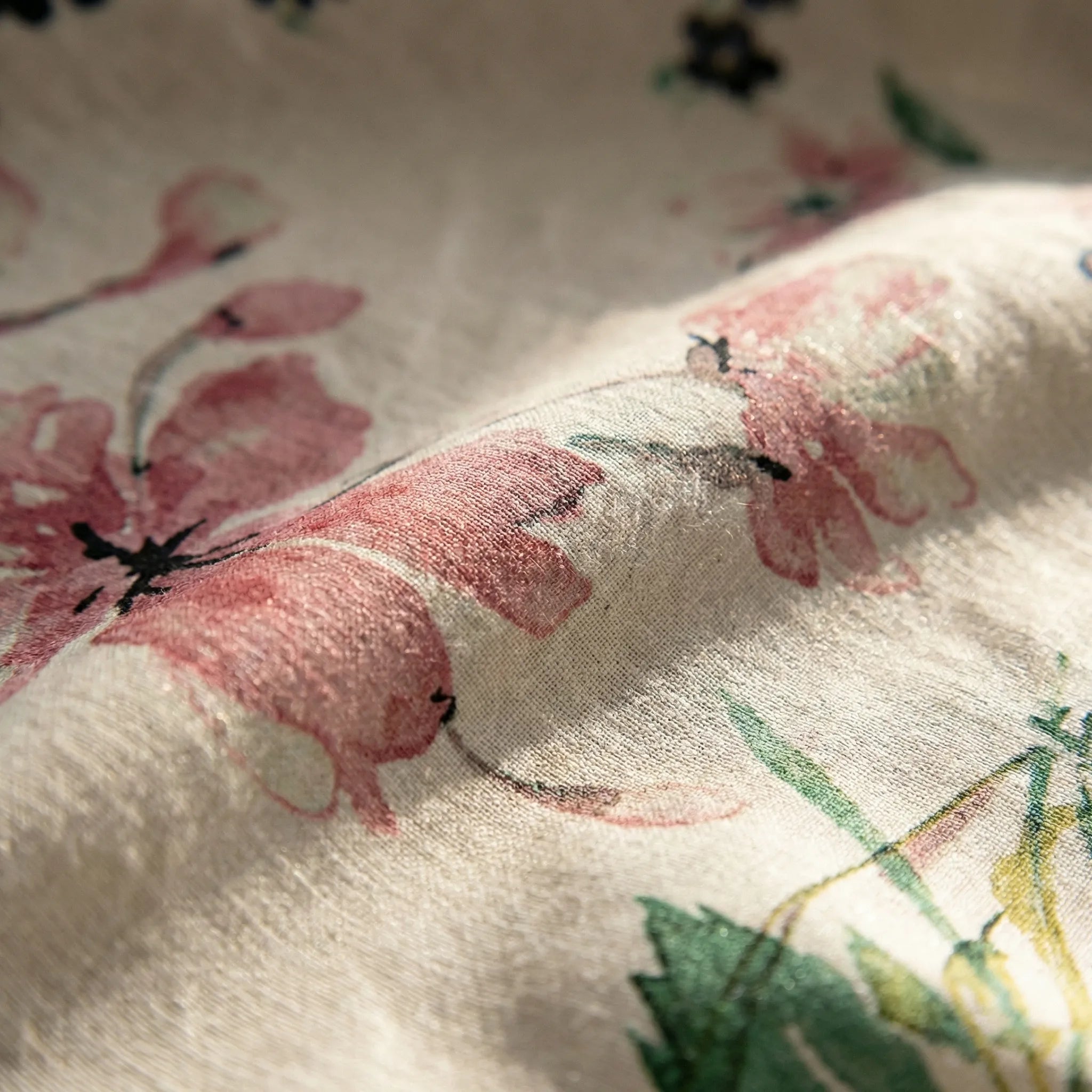 Calista Linen Cotton Floral Print Maxi Dress