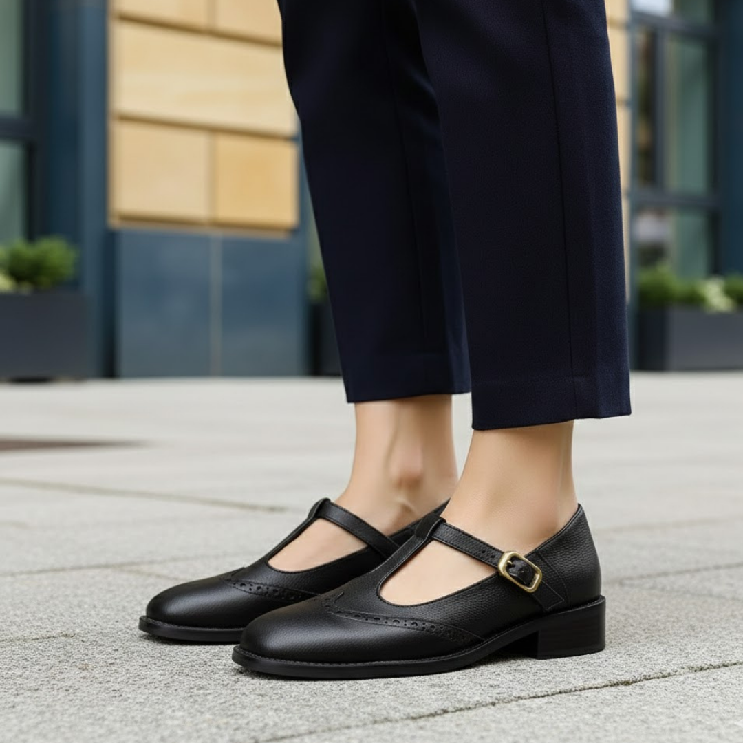 Fallon Buckle-Strap Cushioned Sole Shoes