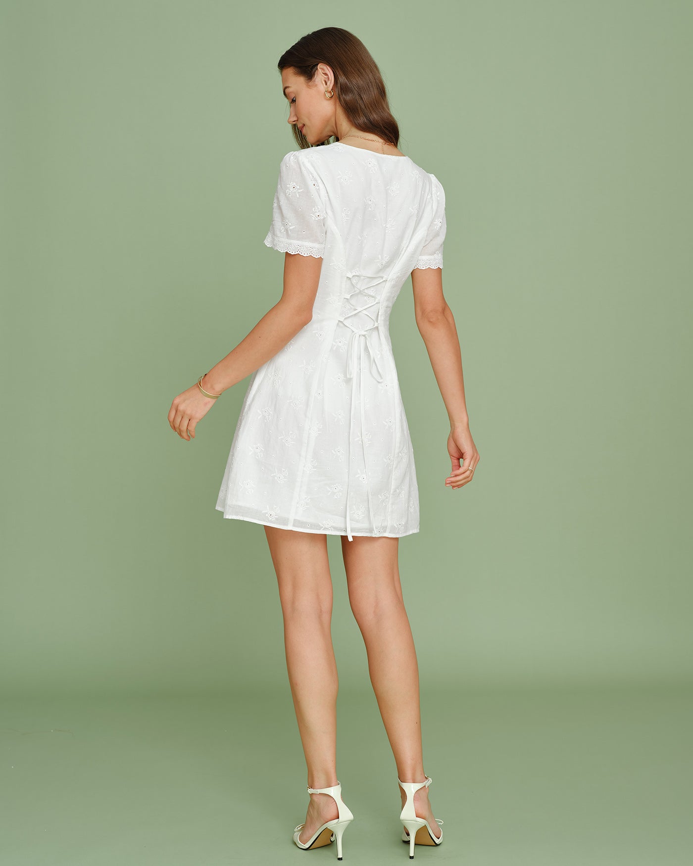 Bellrose Cotton V-Neck Floral Mini Dress