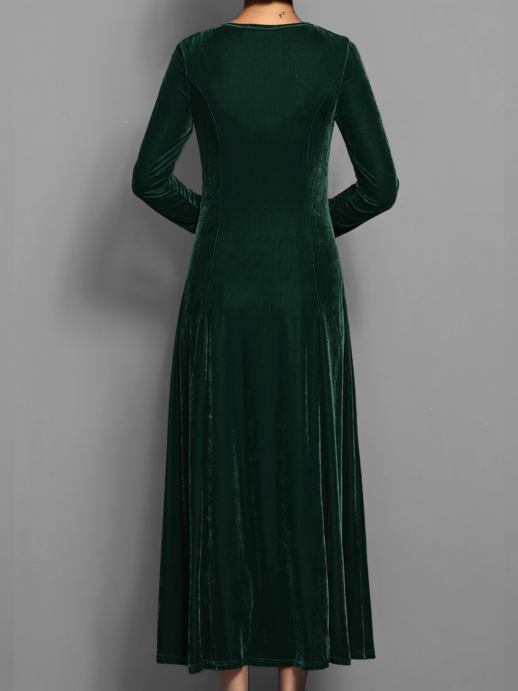 Delphine Round Neck Long Sleeve Maxi Dress