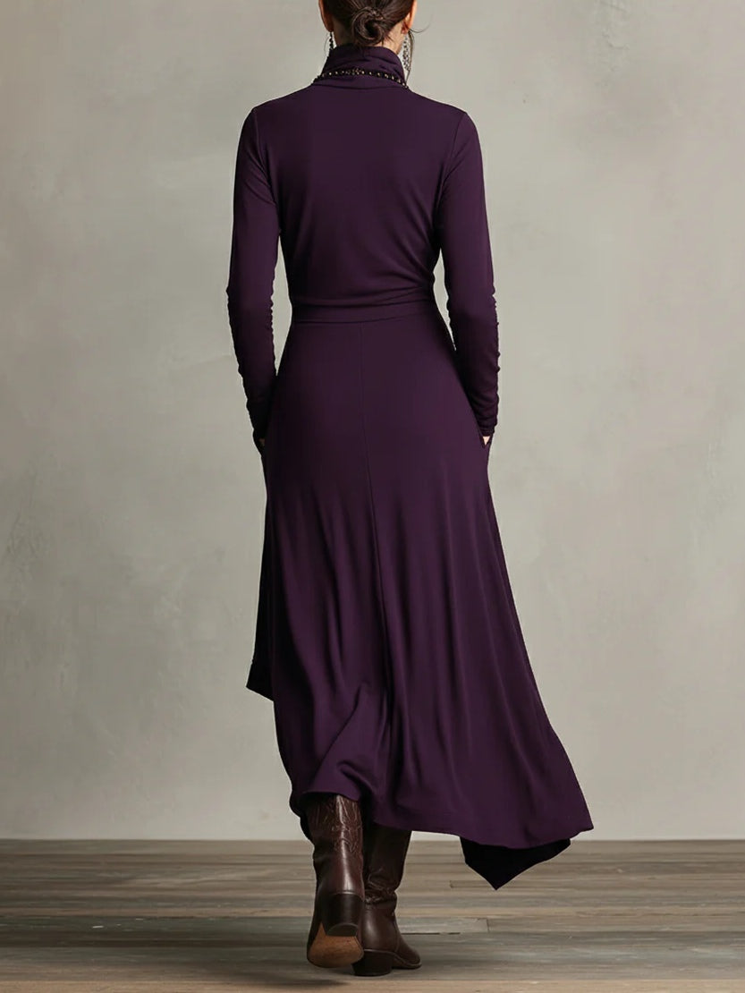 Bellamy Mock Turtleneck Long Sleeve Maxi Dress