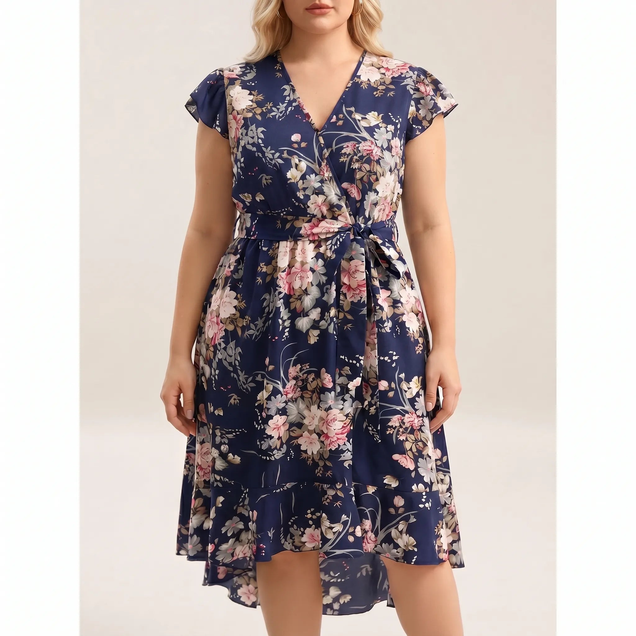 Florina Floral Wrap Midi Dress