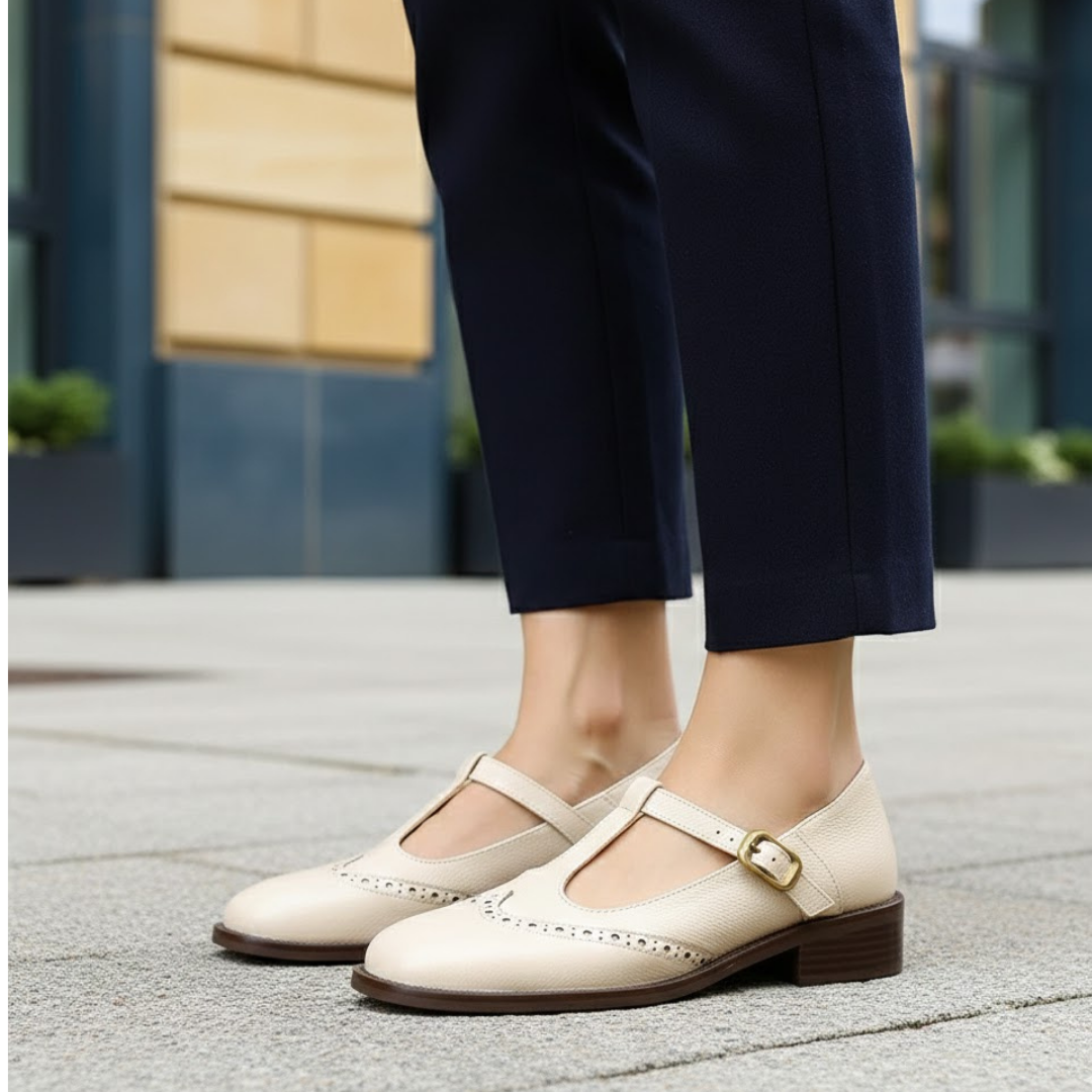 Fallon Buckle-Strap Cushioned Sole Shoes