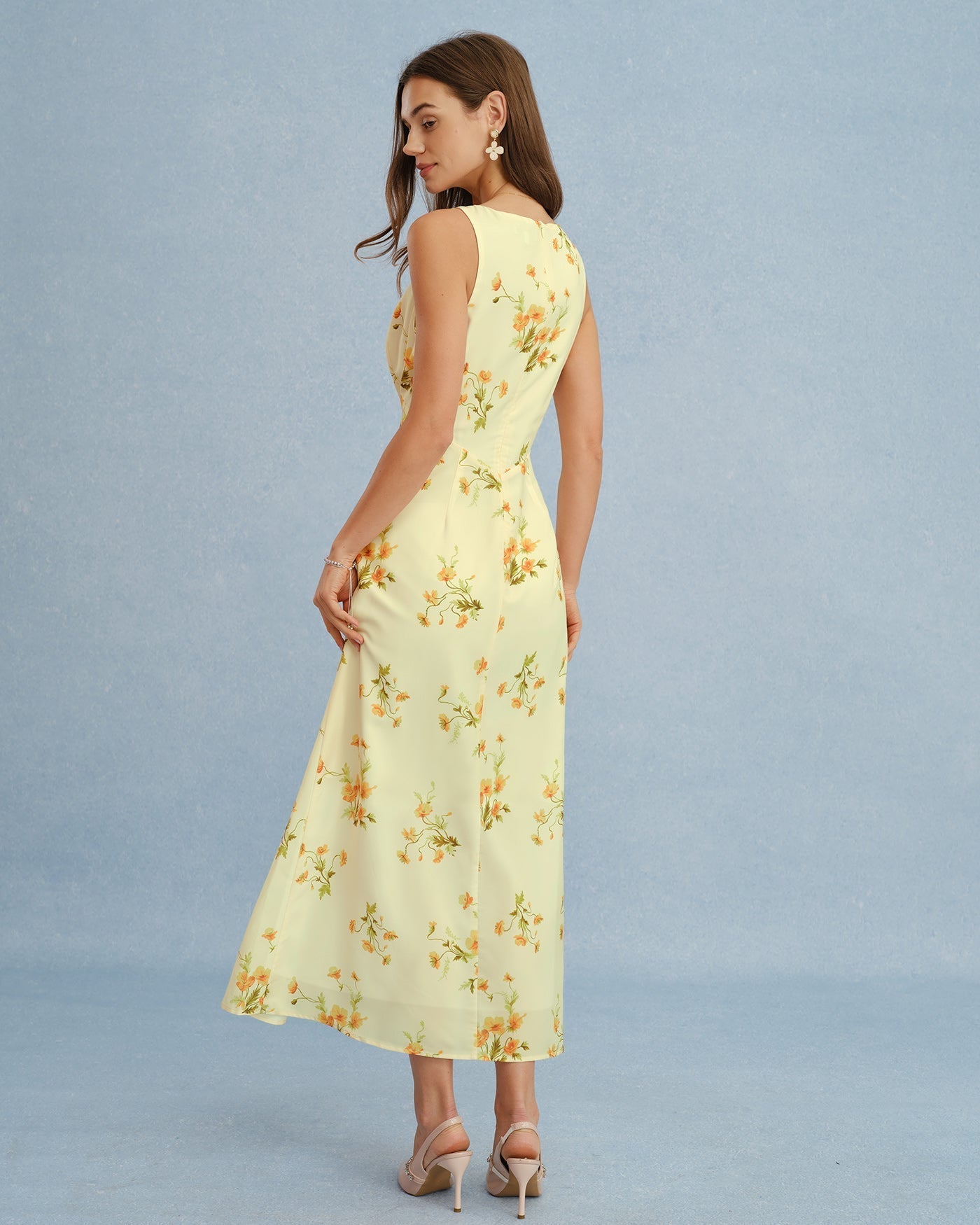 Bellora Floral V-Neck Sleeveless Maxi Dress