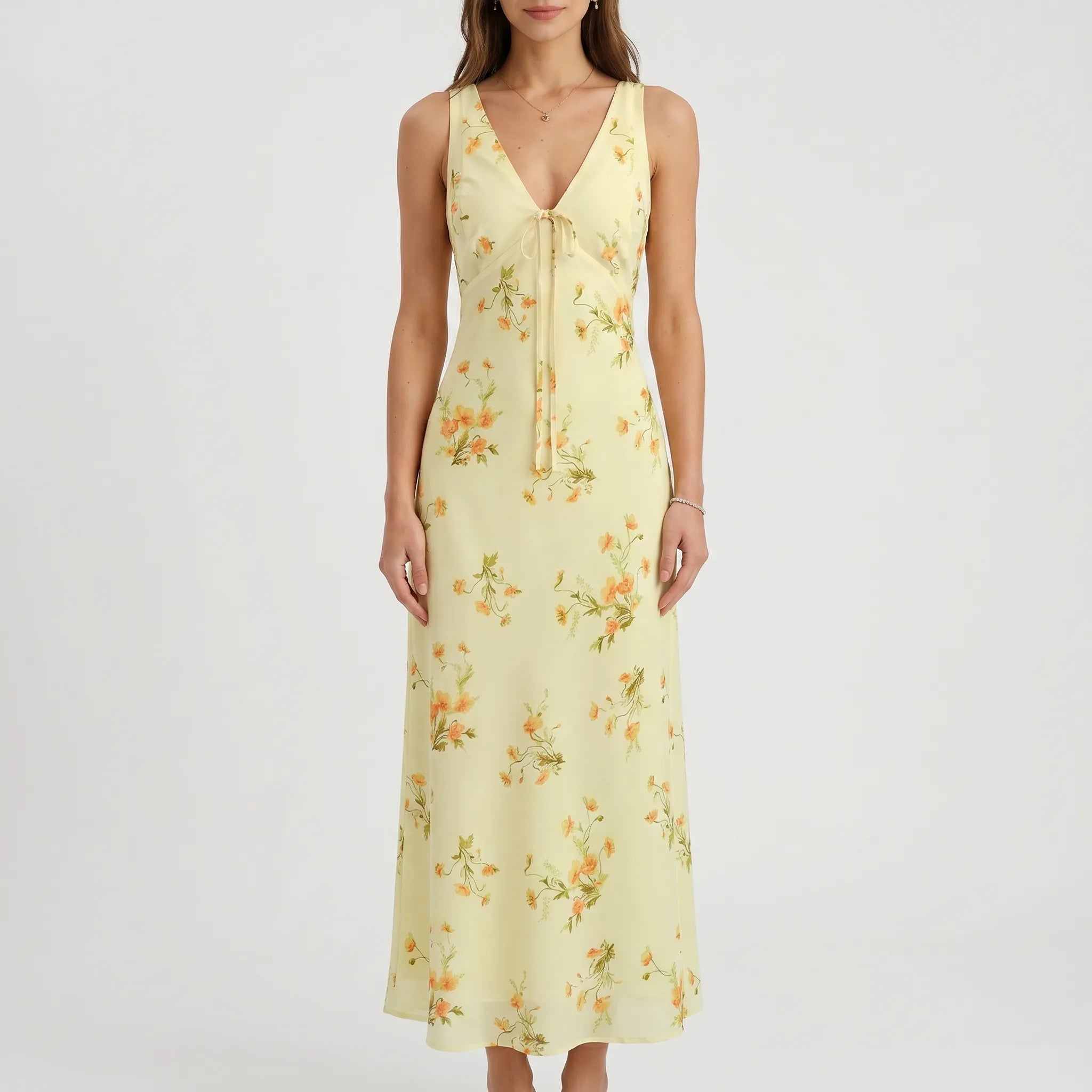Bellora Floral V-Neck Sleeveless Maxi Dress
