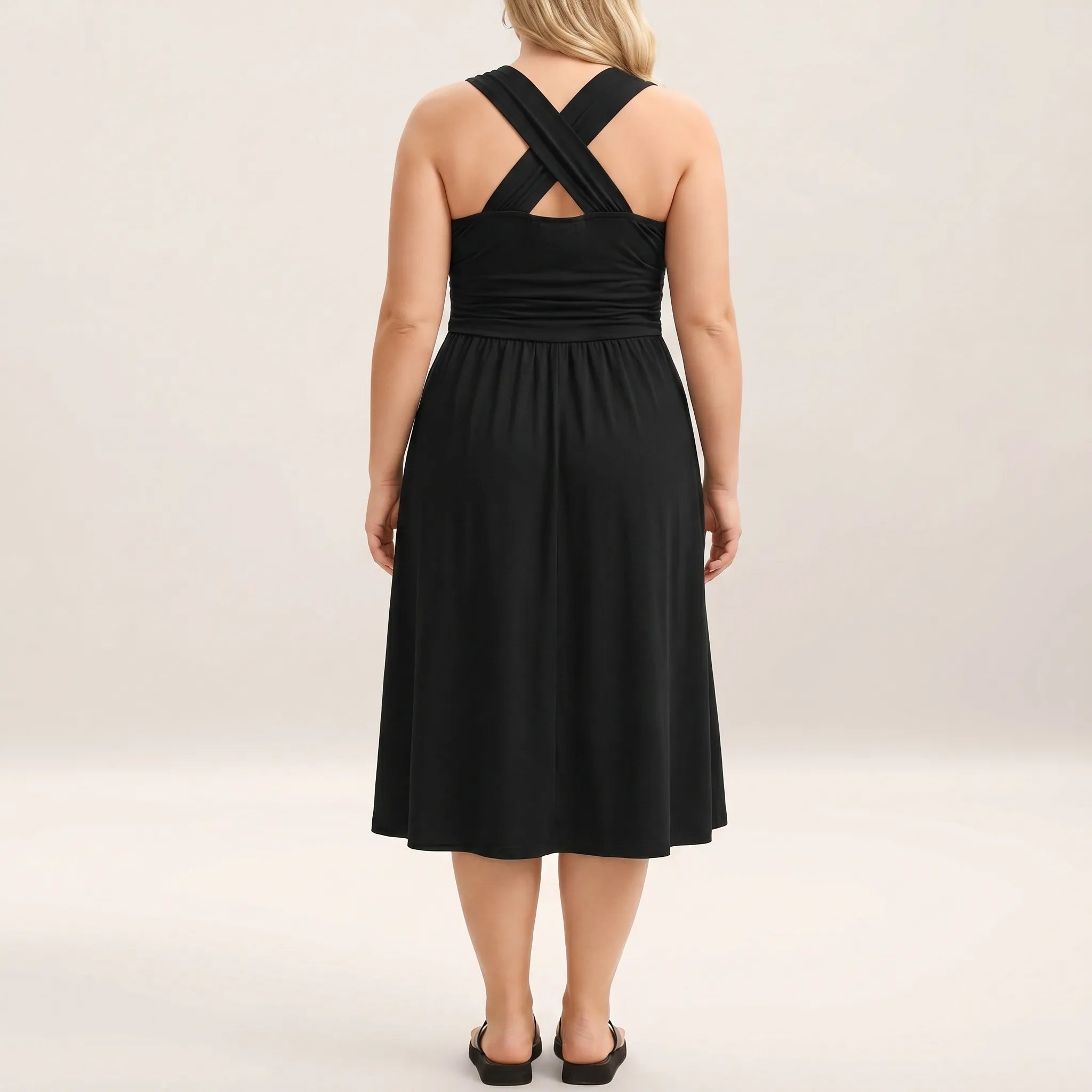 Rivella Sweetheart Neckline Ruched Midi Dress