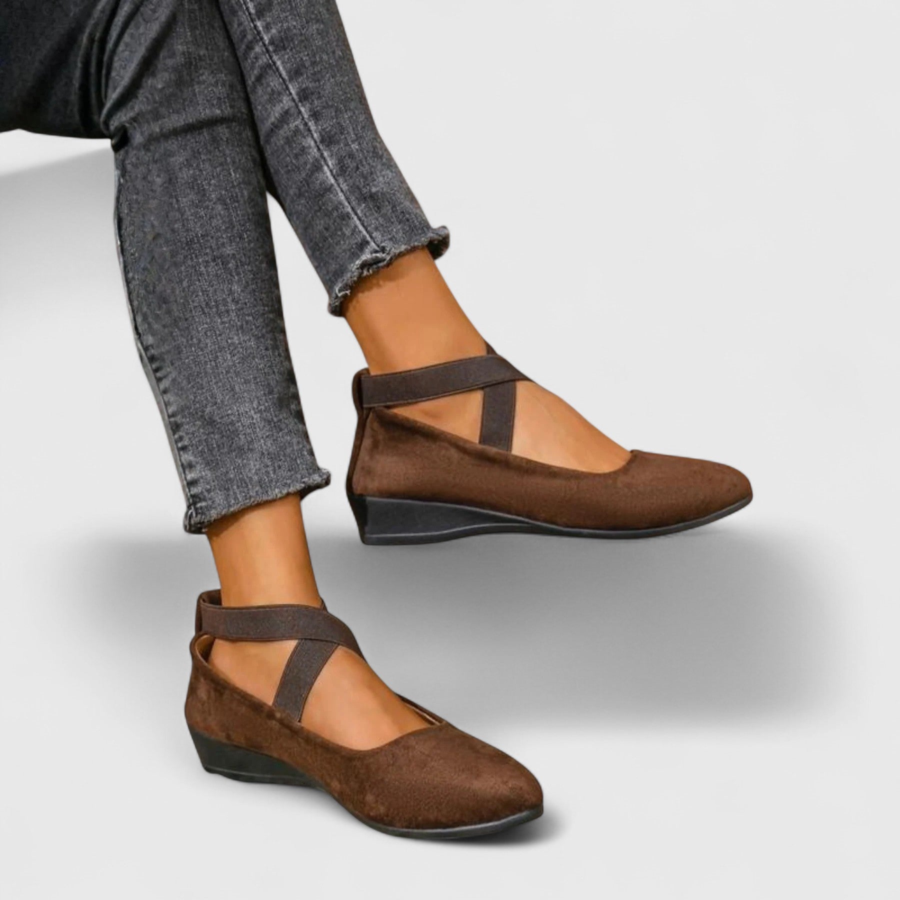 Delray Suede Mary Jane Flats Cushioned Slip-ons