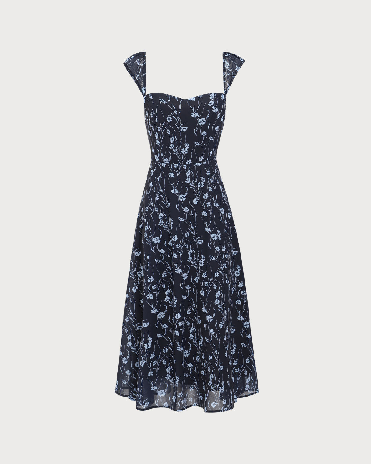 Rosetta Floral Sweetheart Midi Dress